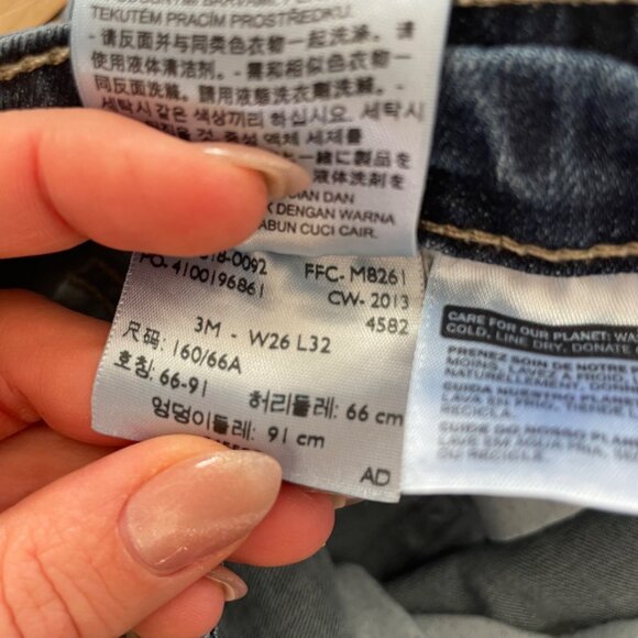 Levi’s 518 Superlow Low Rise Y2K Bootcut Jeans Women’s W26 L32 Blue Denim Sz 3 - Picture 3 of 7